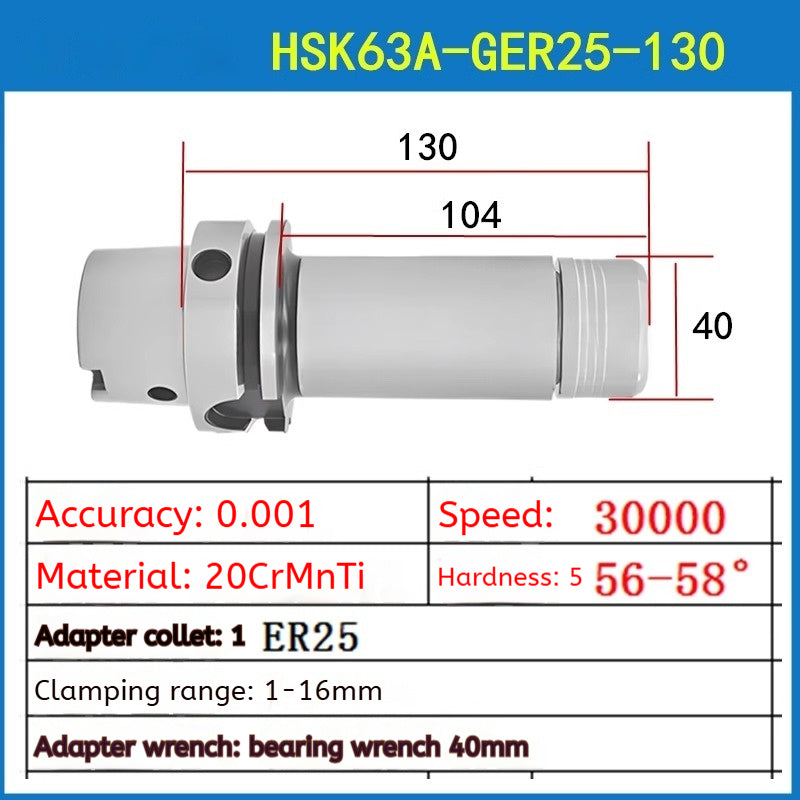 10012 HSK63A high speed tool holder CNC machining center CNC tool holder HSK GER16 20 25 32 high precision tool holder Shandong Denso Pricision Tools Co.,Ltd.